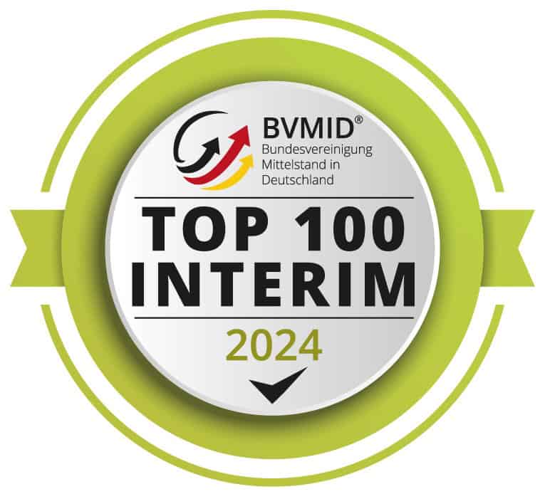 Siegel Top 100 Interim Manager 2024 verliehen an Christian Florschütz 