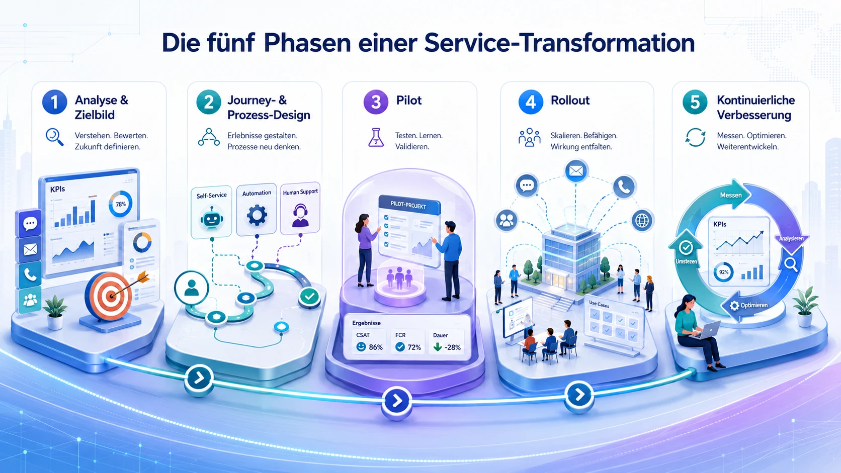 Die fünf Phasen einer Service-Transformation